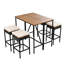 5 meubles d'extérieur en bois avec coussins, table pliable, imperméable, peu encombrant, brun, pliable, stable, résistant aux intempéries, rouille,-45639063