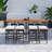 10-Piece Outdoor Acacia Wood Bar Height Table Set