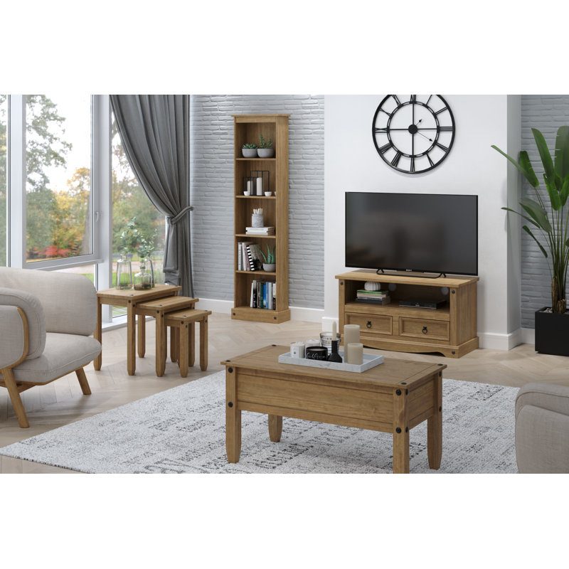 Payton Coffee Table solid pine, antique wax finish, Corona design, Natural