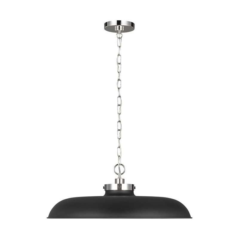 Wellfleet 1 - Light Pendant, Polished Nickel, Midnight Black