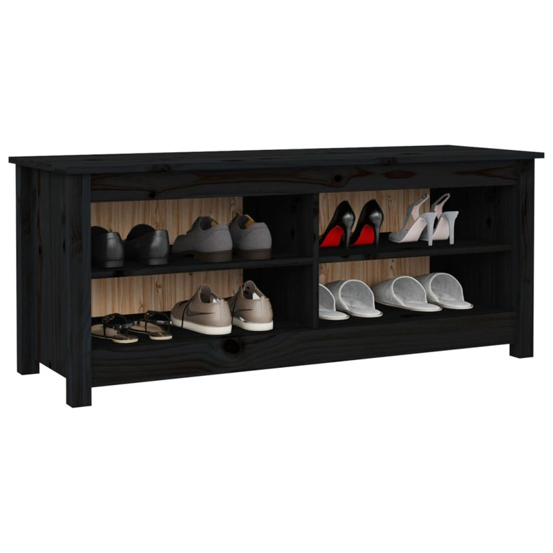 Brambly Wood Storage Bench, Black