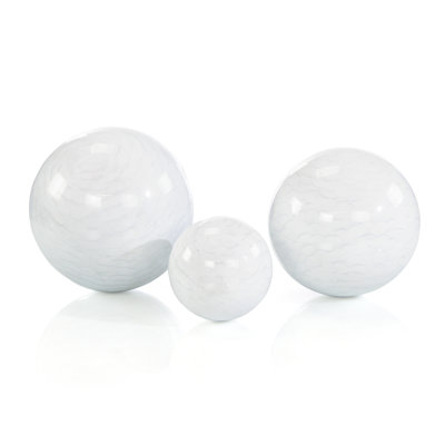 Set Of Three Silver Wave Balls
