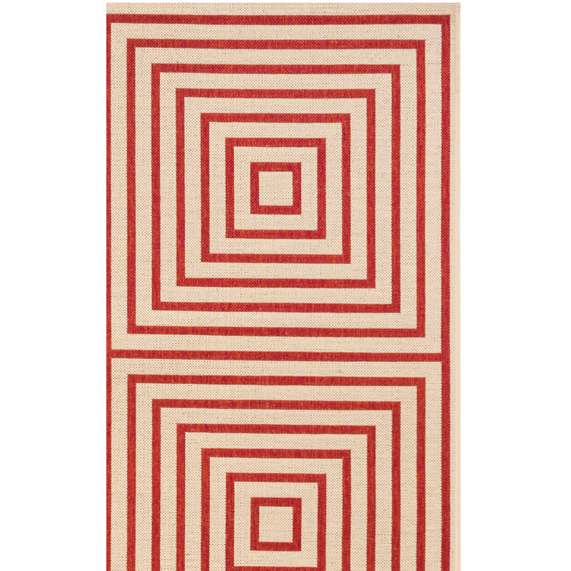 Tapis d'intérieur / extérieur géométrique Kelli Beach House, Rectangle 2 pi 2 po x 4 pi