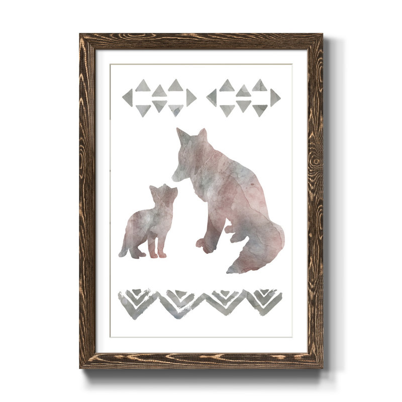 Little Lady Den Foxes - Reproduction d'art sur papier encadrée, H 44 po x l 31 po x P 1 po, Noyer