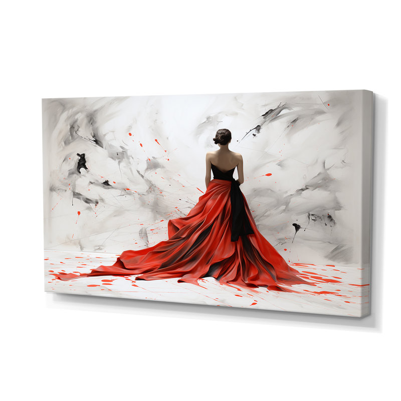 Fashion Red Dress Elegance UnveILE I - Art mural encadré