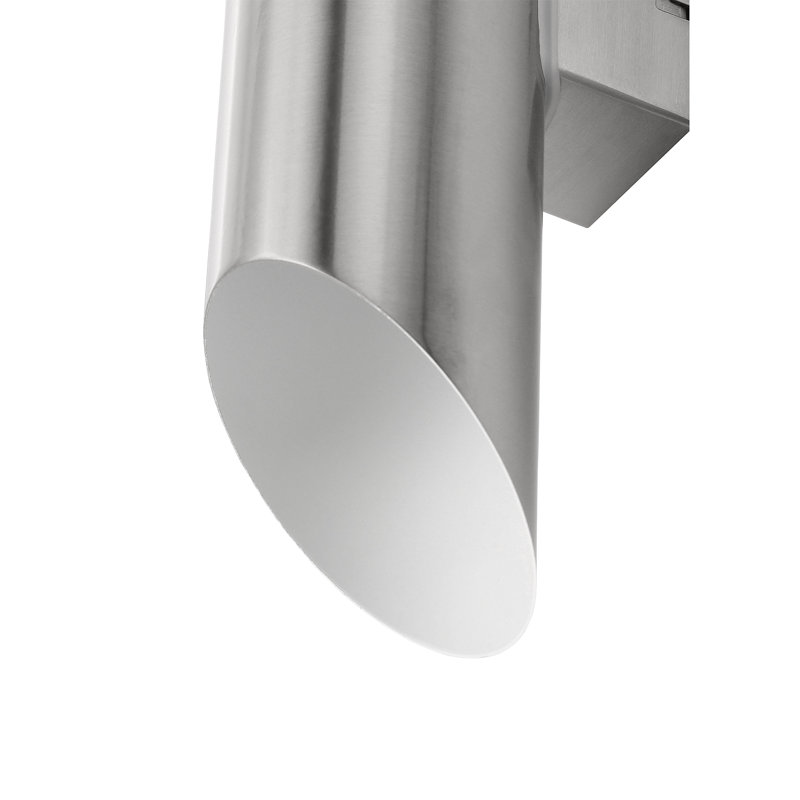 Lilyanna 2 - Bulb 14cm H Integrated LED Outdoor Armed Sconce, Stainless steel and white