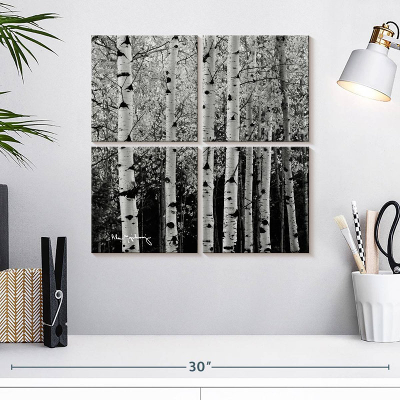Alvord Aspens en automne BW, H 18 po x l 18 po