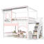 Lit superposé double au-dessus de double avec escalier de rangement, lit convertible avec bibliothèque et fenêtre-1761987559