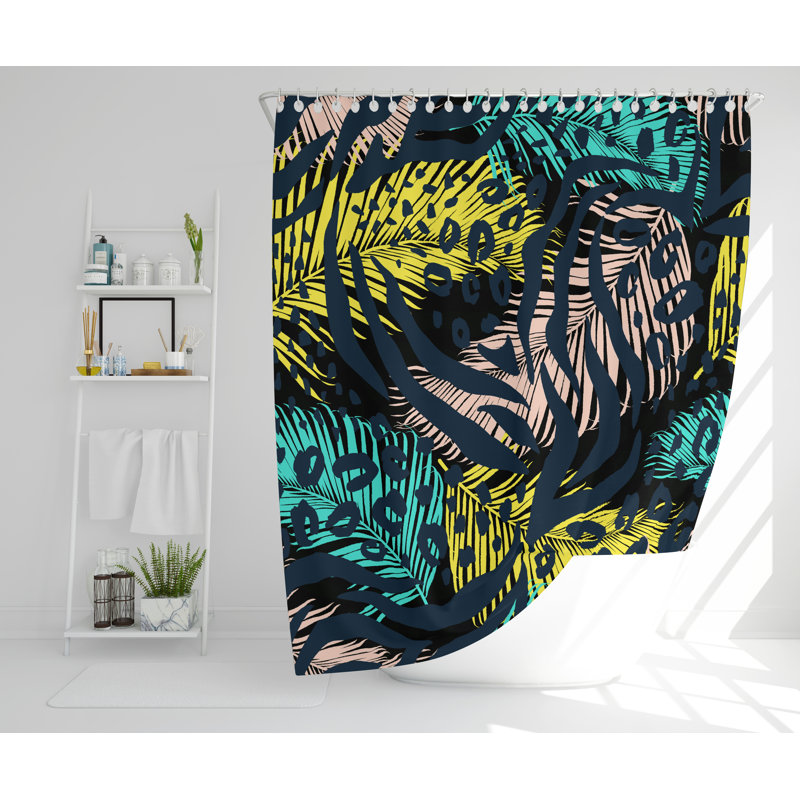 Neasa Polyester Shower Curtain Set, 168cm H x 168cm W