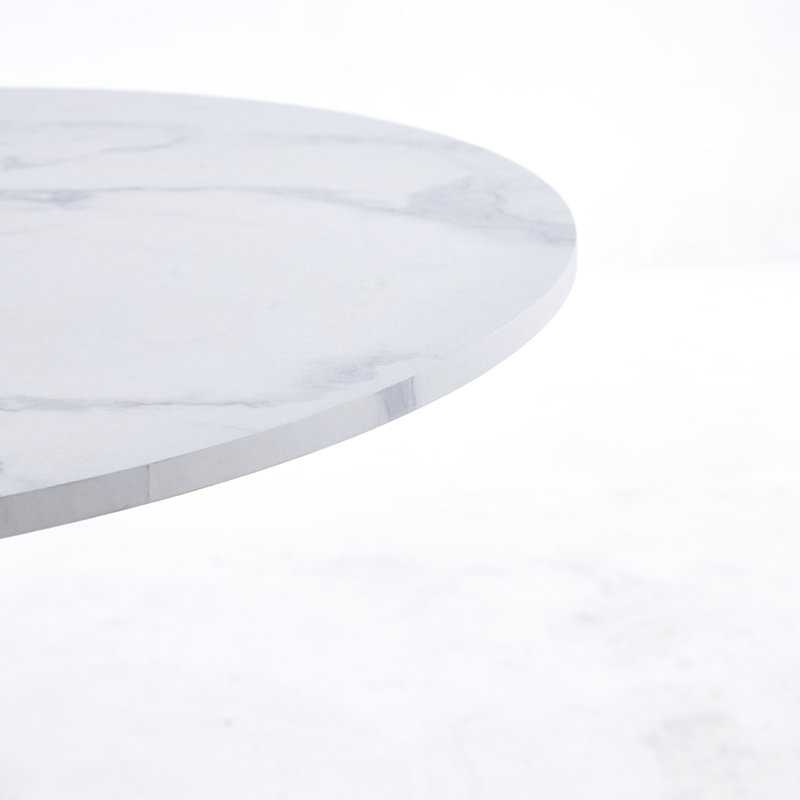 Table de salle à manger Bjarnheiur, H 28,821 po x l 31,571 po x P 31,571 po, Blanc, Blanc