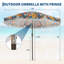 Parasol de patio à franges 10pi avec manivelle pour patio-109028888-109028890