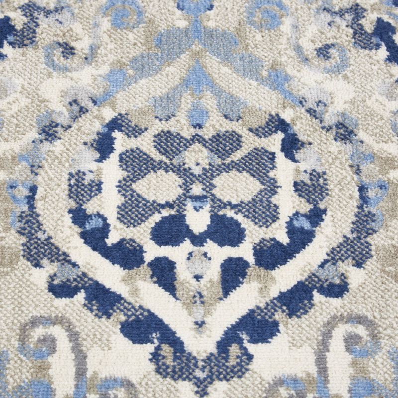 Rondo Damask Indoor Rug, Rectangle 1'6" x 2'6"