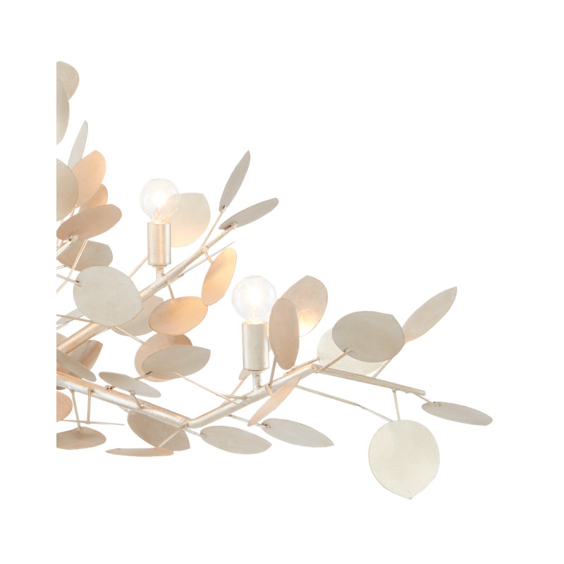 Lunaria 6 - Light Chandelier, Contemporary Silver Leaf