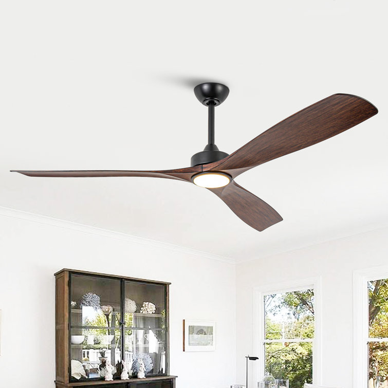 60" 3 - Blade Propeller Ceiling Fan With LED Lights And Remote Control