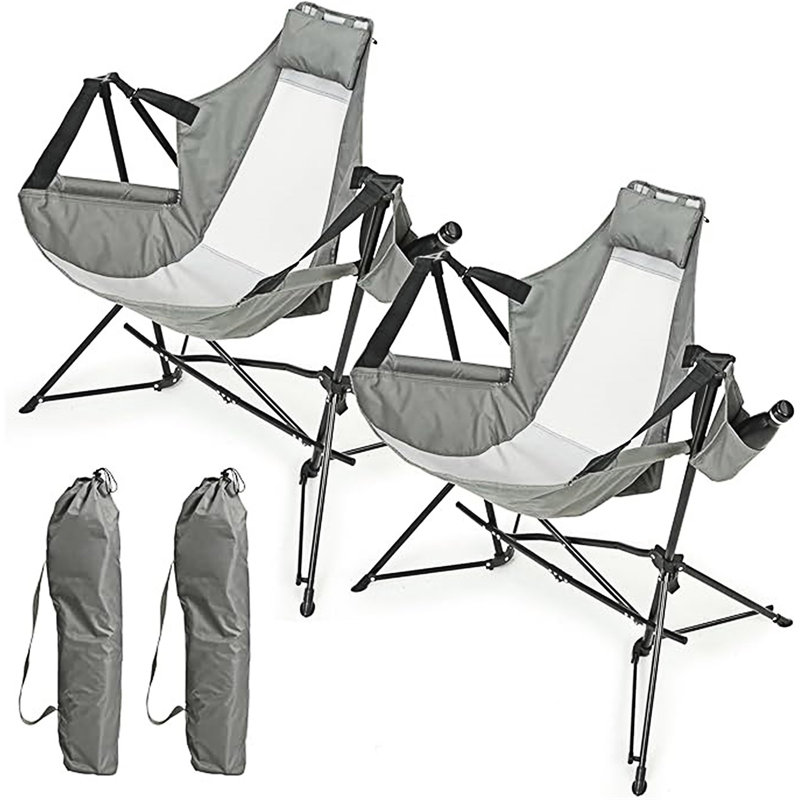 Ensemble de 2 chaises berçantes hamac, Gray