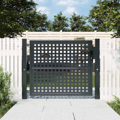 Barrière de jardin en acier anthracite vidaXL 39,4 x 29,5 po