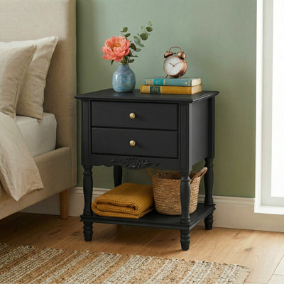 Elegent Nightstand With 2-Drawer & 1-Shelf