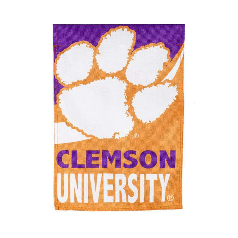 Drapeau de jardin en polyester 18 po x 13 po Clemson University