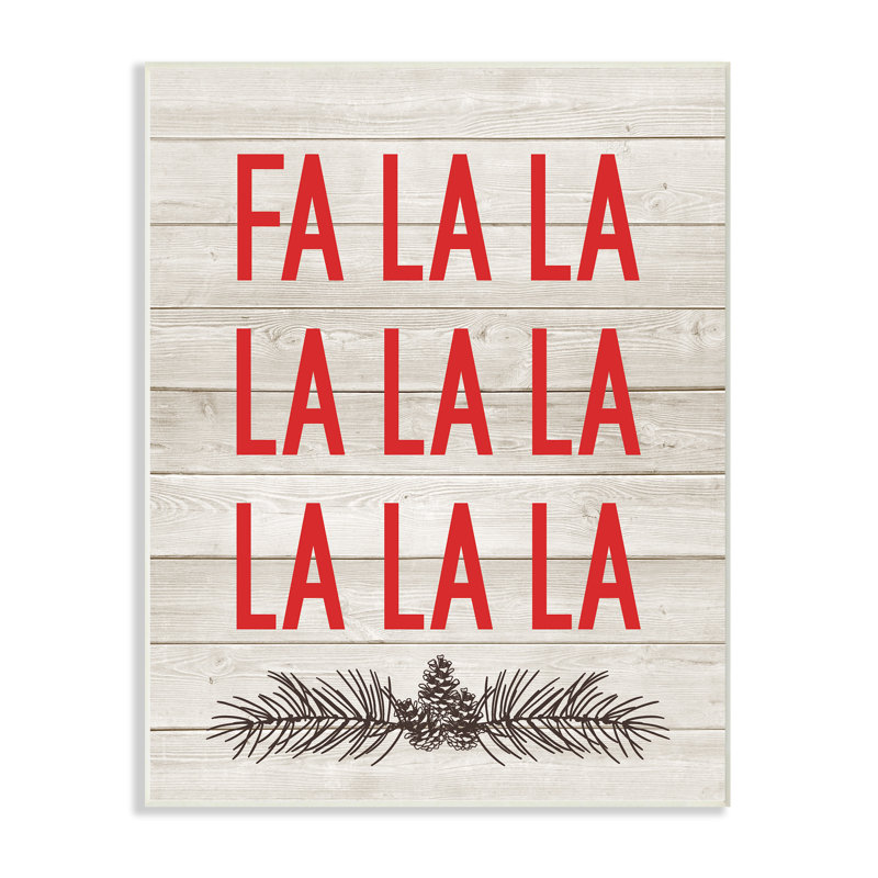 « christmas deck the halls fa la », art textuel, H 19 po x l 13 po, Plaque murale