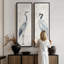 Couple de grues bleues et grises – Ensemble de 2 impressions encadrées sur toile 60 po x 20 po x 2-134739288-134739289