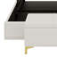 Lit plateforme tapissier avec système de rangement hydraulique-394482410