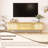Rattan TV Stand With Solid Wood Legs