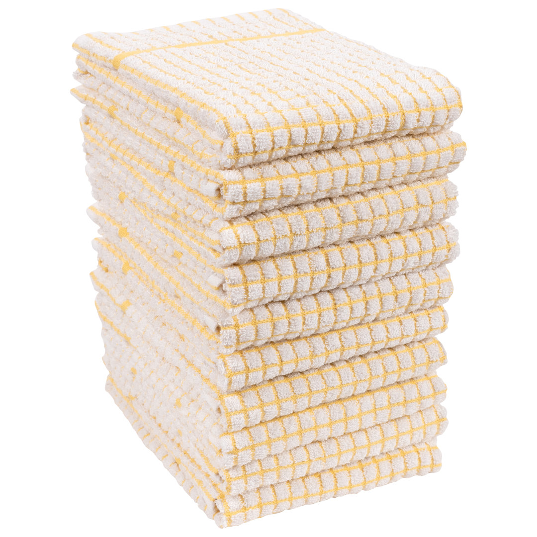 Grid Terry Cotton Plaid Kitchen Towel Linen Set (Set of 10) Gracie Oaks