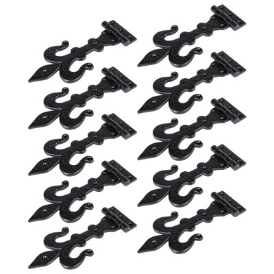 Hammer & Tongs - Fleur De Lis T-Hinge - W235mm - Black