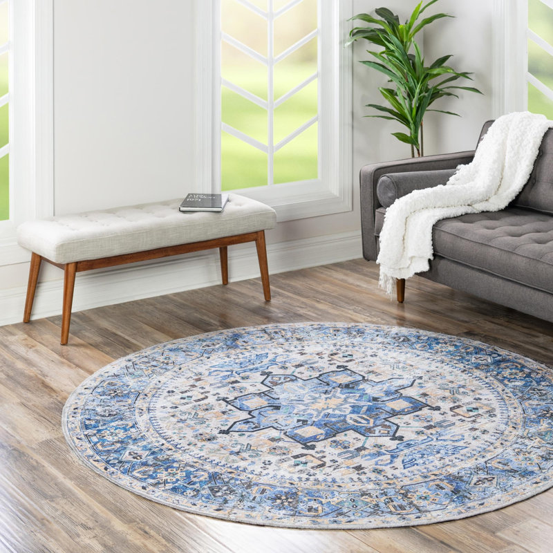 Obehi Oriental Indoor Rug, Round 6'
