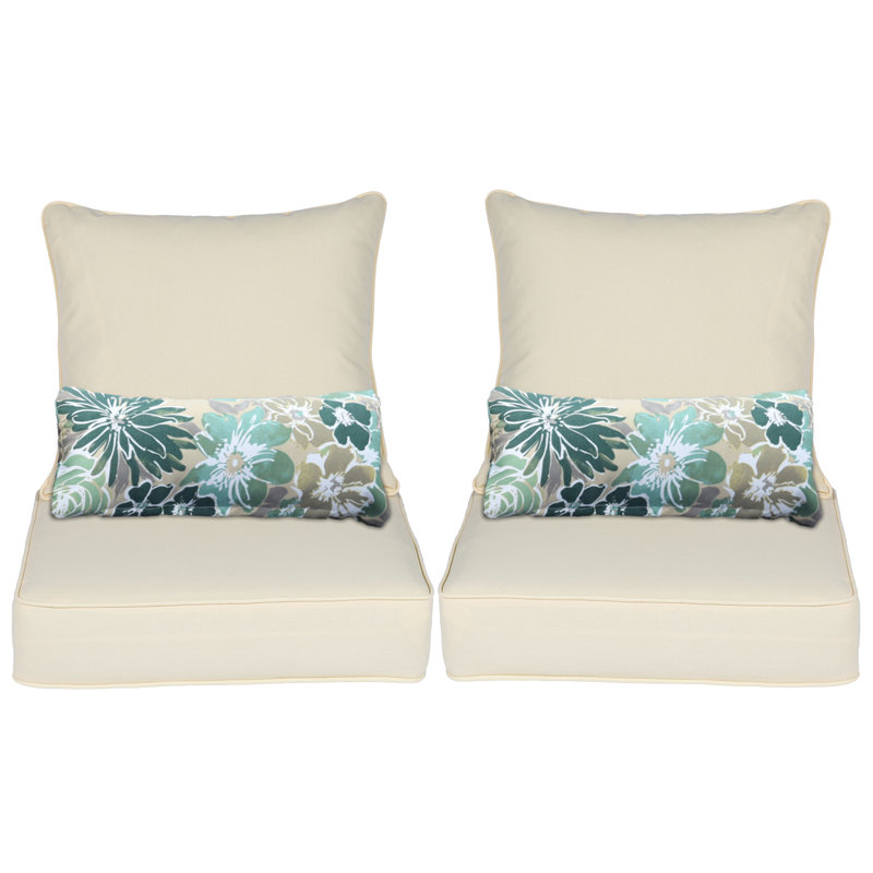 Aoodor Outdoor Seat/Back Cushion, Cream Yellow, 22" W x 24" D