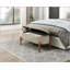 Banc de rangement avec siège rembourré en velours côtelé taupe