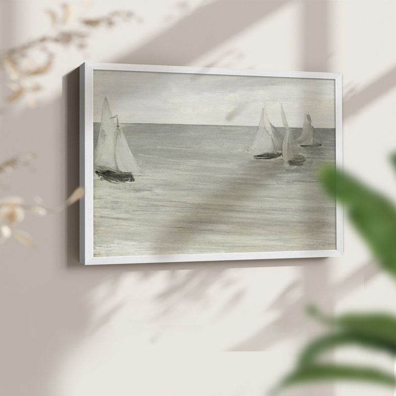 Motifs nautiques rétro - Lxxxi - impression encadrée - réversible, H 16 po x l 20 po, Blanc