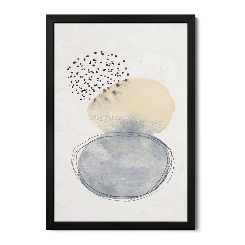 «Gray and Yellow Shapes I», reproduction d'art murale - affiche de galerie, H 32 po x l 24 po