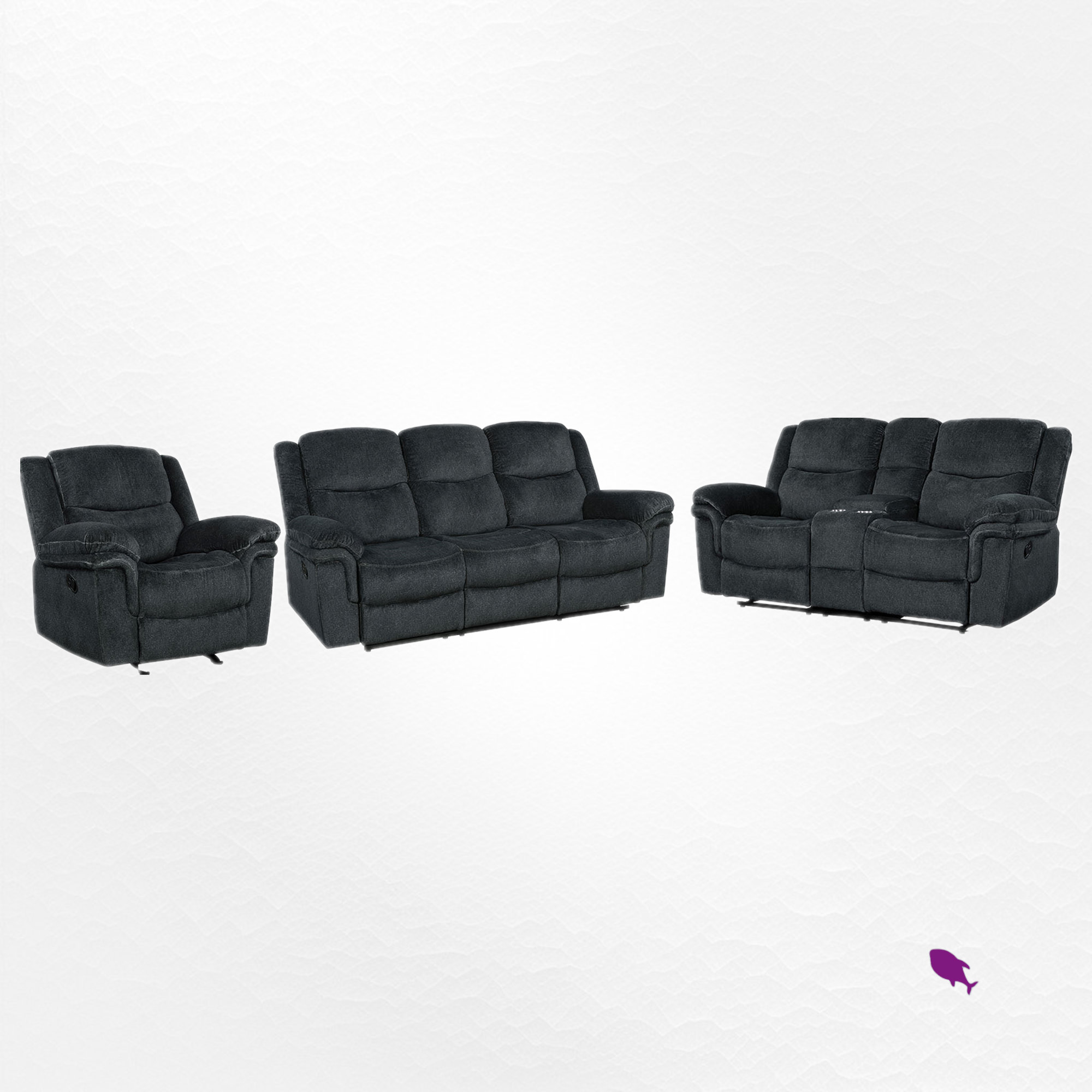 Latitude Run® Jonjoe 3 Piece Reclining Living Room Set Wayfair