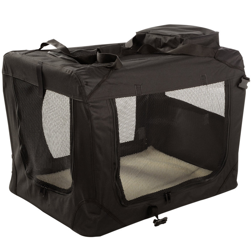 Chorley Collapsible Soft-Sided Crate with 1 Door, Large (52 cm H x 52 cm W x  70 cm L), Black