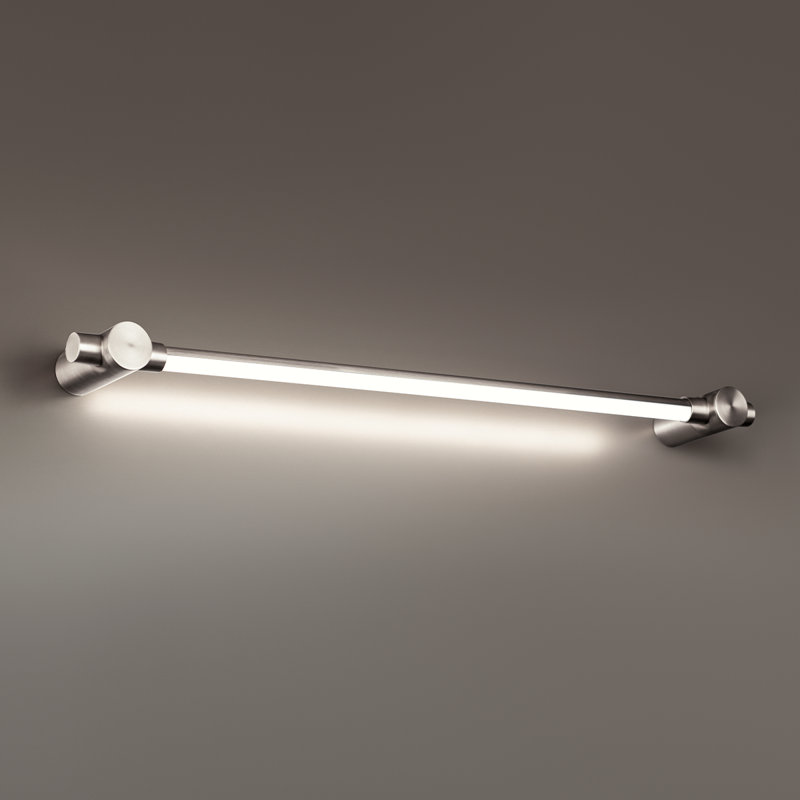 Brushed Nickel Dimmable LED Bath Bar with Frosted Acrylic Diffuser