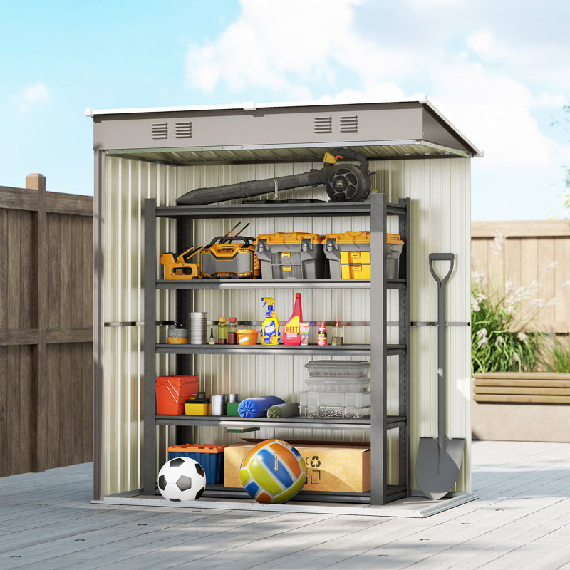 Garden Storage Shed, Light Grey