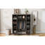 Armoire à miroir 4 portes avec tablettes, gris