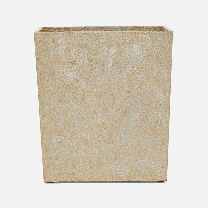 Callas 3 Gallons Waste Bin, Gold/White