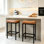 Ensemble de 2 tabourets de bar de 24 po de hauteur sans dossier avec siège en cuir souple et tabouret de bar rembourré robuste de 300 lb pour îlot de cuisine moderne