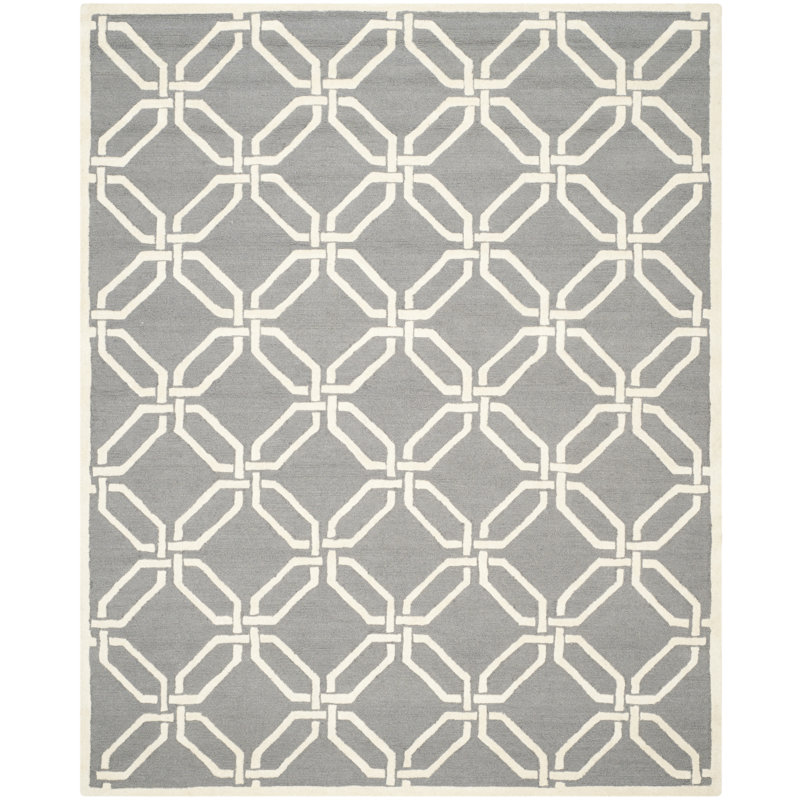 Martins Hand Tufted Wool Geometric Rug, Rectangle 3' x 5'