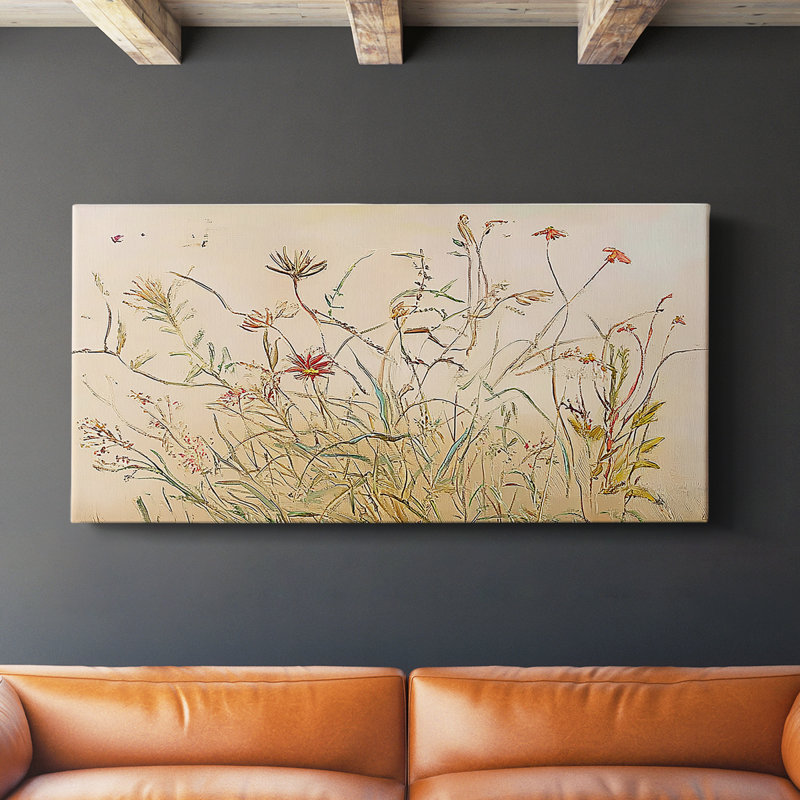 Botanical Series-CECII- Toile tendue avec châssis - Prêt à accrocher, H 16 po x l 32 po