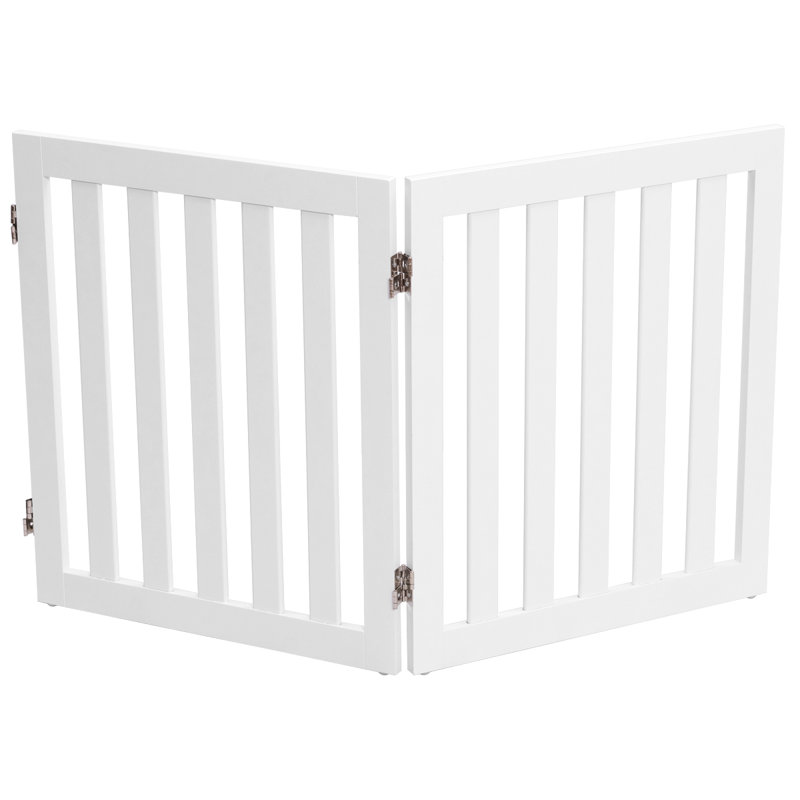 Tolar Wood Free Standing Pet Gate, White, 60cm H x 101cm W x 1.5cm D