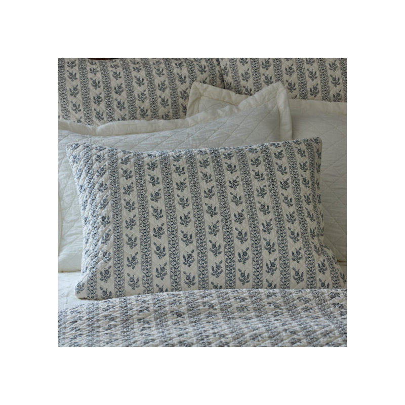 Floral Stripe Quilted Sham, Queen