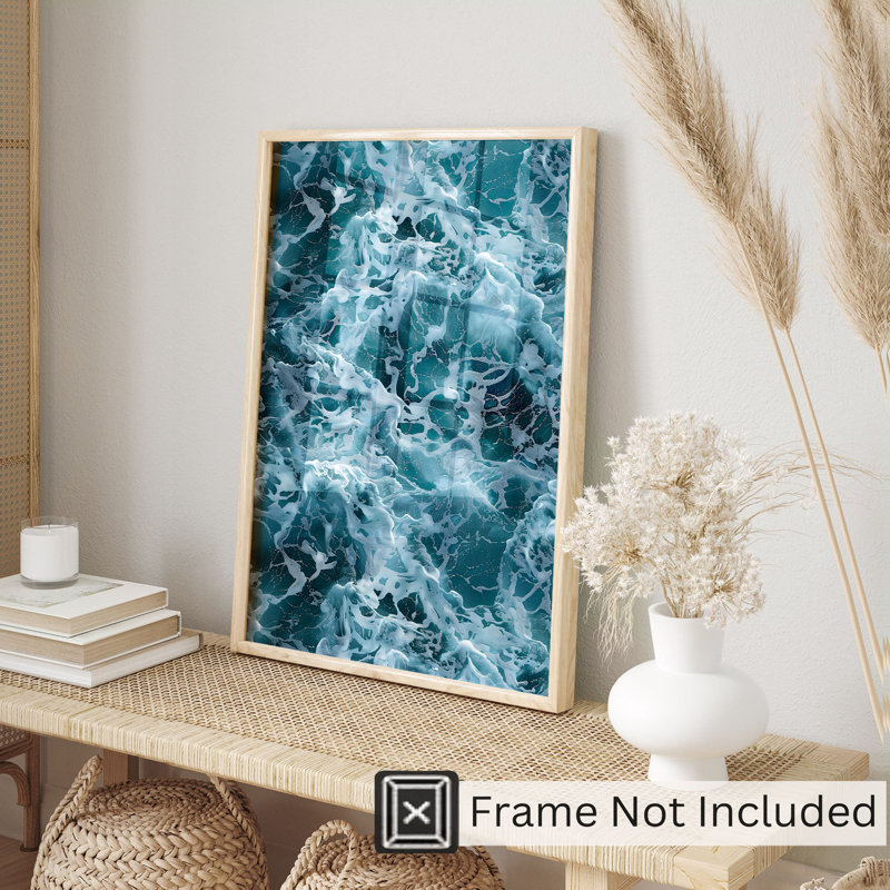 «Beach and Coastal Ocean Waves», impression nautique sans cadre, H 30 po x l 20 po