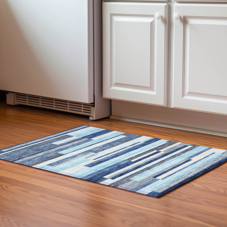 Premium Machine Washable Prisco Blue Rug