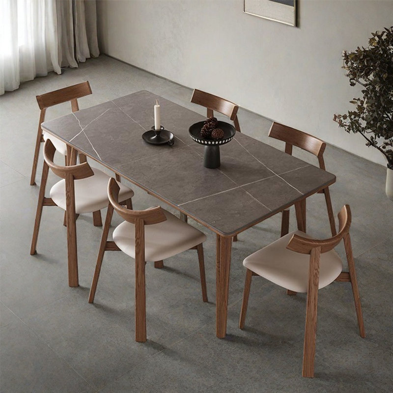 Ensemble de table de salle à manger haut de gamme de luxe léger et minimaliste, H 29,5 po x L 55,1 po x l 31,5 po