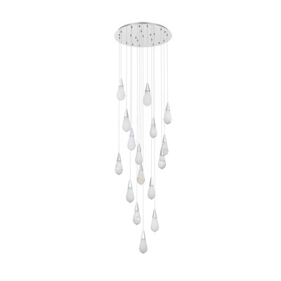 Forrester 28 inch Round Alabaster Pendant in Chrome