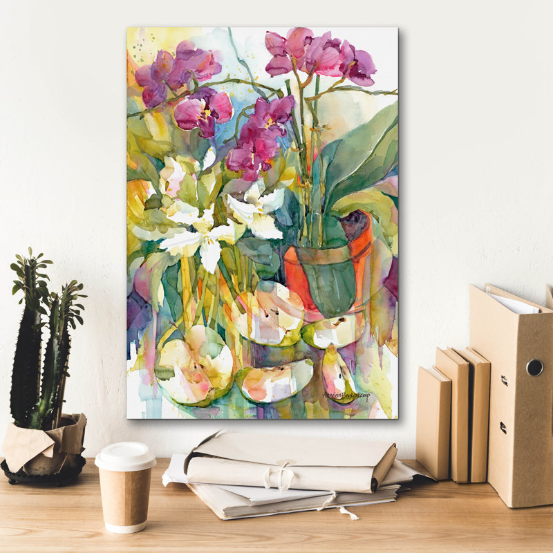 Art mural sur toile, "Apples & Orchids" par Annelein Beukenkamp, H 26 po x l 18 po x P 0,75 po