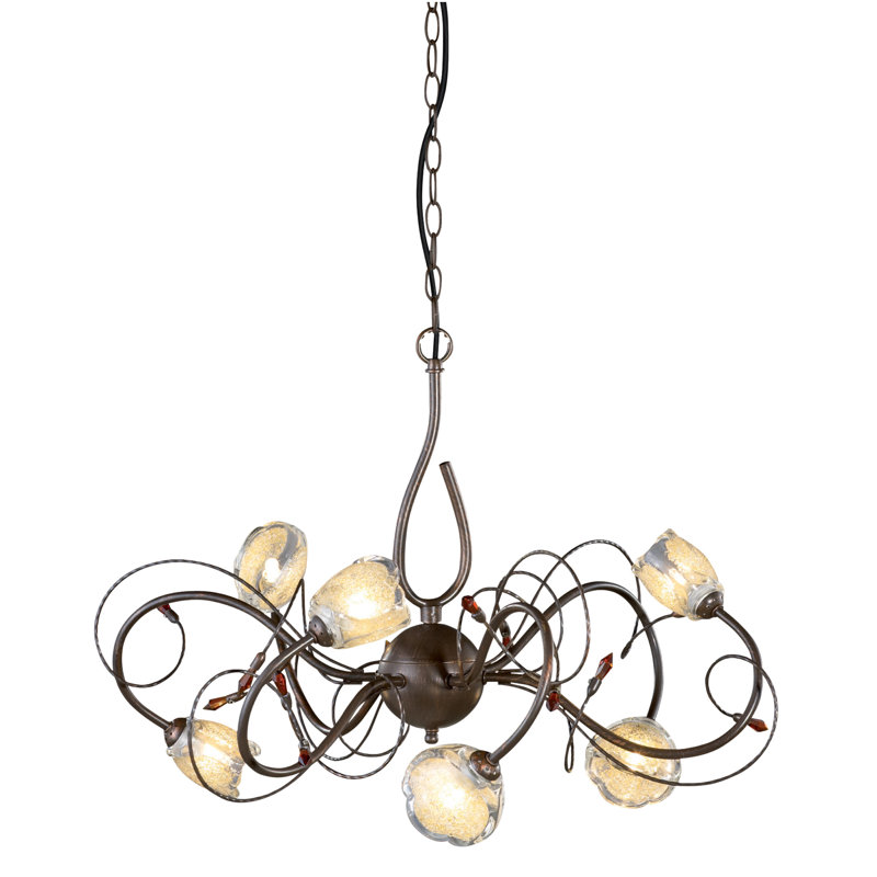 Hathcock 6 - Light Dimmable Geometric Chandelier, Bronze